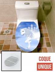 Housse de toilette - Décoration abattant wc La licorne blanche