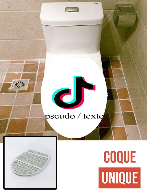 Housse de toilette - Décoration abattant wc Tiktok personnalisable avec pseudo / texte