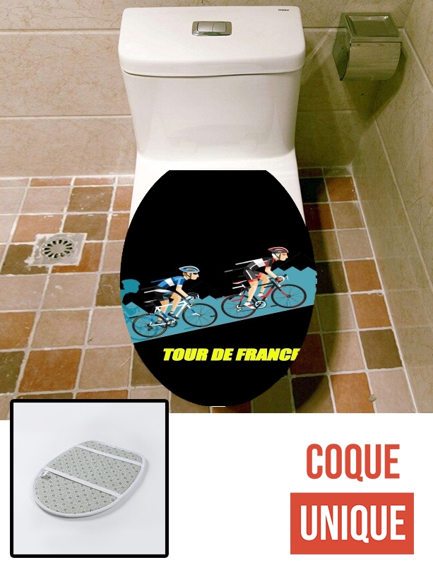 Housse de toilette - Décoration abattant wc Tour de france