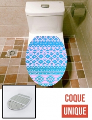 Housse de toilette - Décoration abattant wc TRIBAL AQUAMARINE