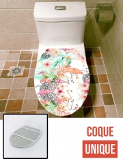Housse de toilette - Décoration abattant wc TROPICAL FFLAMINGO