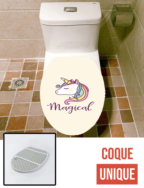 Housse de toilette - Décoration abattant wc Licorne magique