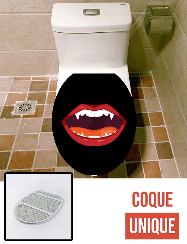 Housse de toilette - Décoration abattant wc Vampire bouche