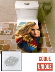 Housse de toilette - Décoration abattant wc Vers captain girl
