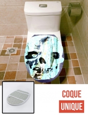 Housse de toilette - Décoration abattant wc Skull Vintage Bleu