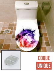Housse de toilette - Décoration abattant wc watercolor horse