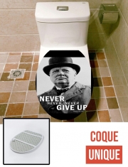 Housse de toilette - Décoration abattant wc Winston Churcill Never Give UP