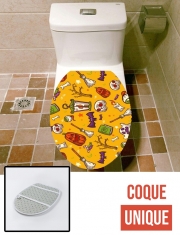 Housse de toilette - Décoration abattant wc Yellow Halloween Pattern