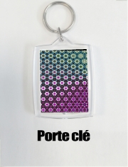 Porte clé photo Abstract bright floral geometric pattern teal pink white