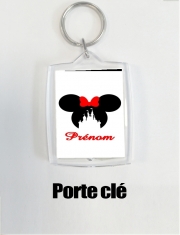 Porte clé photo Silhouette Minnie Château avec prénom personnalisable