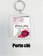 Porte clé photo Logo Fleuriste avec texte personnalisable