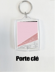 Porte clé photo Initiale Marble and Glitter Pink
