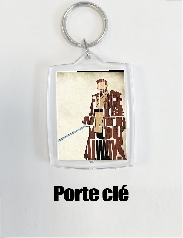 Porte clé photo Obi Wan Kenobi Tipography Art