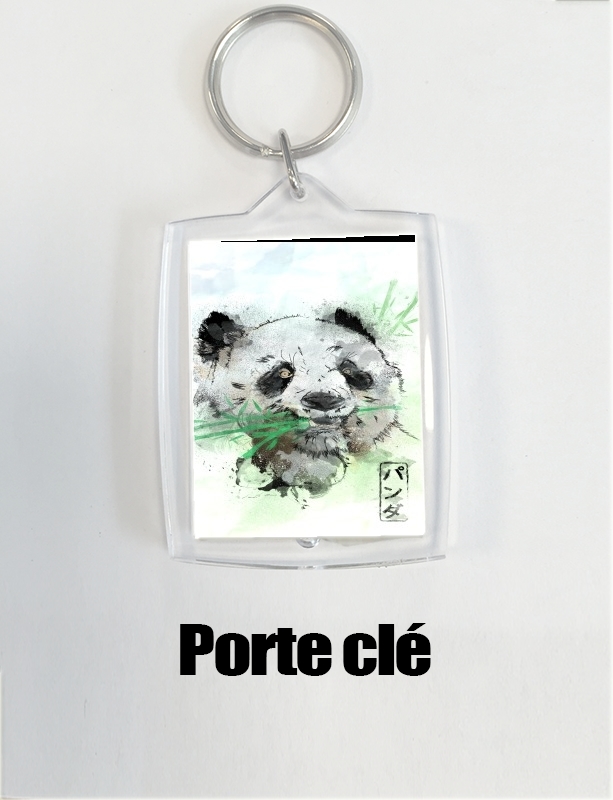 Porte clé photo Panda Watercolor