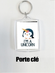 Porte clé photo Pingouin wants to be unicorn