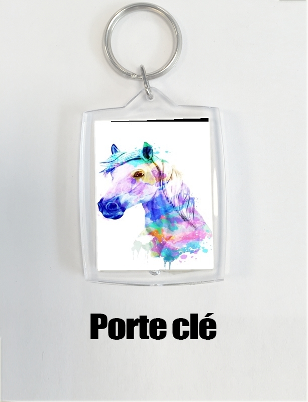 Porte clé photo watercolor horse