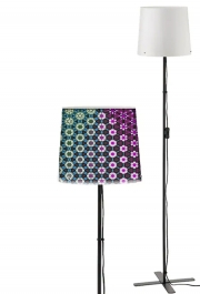 Lampadaire Abstract bright floral geometric pattern teal pink white