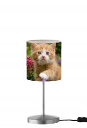 Lampe de table Bébé chaton mignon marbré rouge dans le jardin