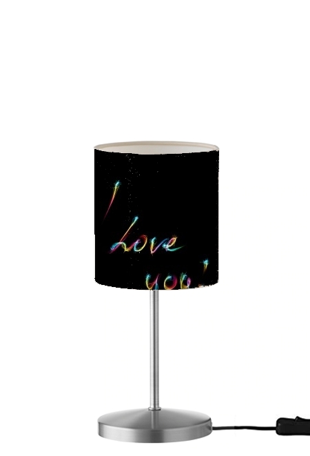 Lampe de table I love you texte rainbow