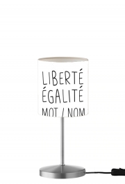 Lampe de table Liberté Égalité Personnalisable avec mot ou nom