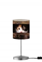 Lampe de table Little cute kitten in an old wooden case
