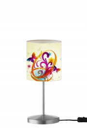 Lampe de table Papillon Abstract avec fleurs