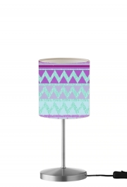Lampe de table Tribal Chevron in pink and mint glitter