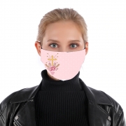 Masque alternatif Croix avec fleurs  - Cadeau invité pour communion d'une fille