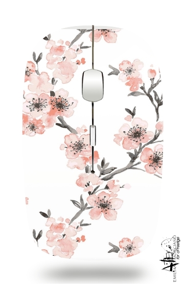 Souris sans fil avec récepteur usb Cherry Blossom Aquarel Flower