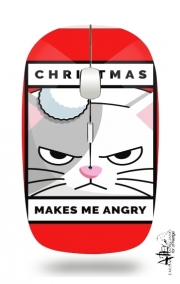 Souris sans fil avec récepteur usb Christmas makes me Angry cat