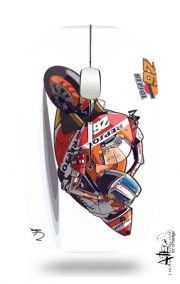 Souris sans fil avec récepteur usb Dani Pedrosa Moto GP Cartoon Art