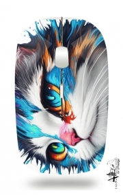 Souris sans fil avec récepteur usb Eyes Cat Watercolor