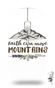 Souris sans fil avec récepteur usb Catholique - Faith can move montains Matt 17v20 Bible