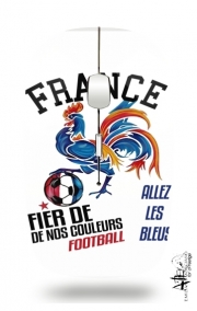 Souris sans fil avec récepteur usb France Football Coq Sportif Fier de nos couleurs Allez les bleus