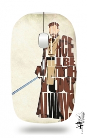 Souris sans fil avec récepteur usb Obi Wan Kenobi Tipography Art