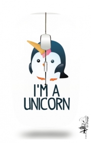 Souris sans fil avec récepteur usb Pingouin wants to be unicorn
