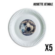 Pack de 5 assiettes jetable Abstract Blue Grunge Soccer