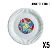 Pack de 5 assiettes jetable Abstract Cool Cubes
