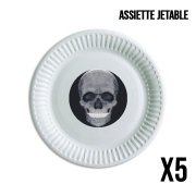 Pack de 5 assiettes jetable abstract skull