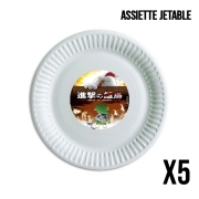 Pack de 5 assiettes jetable Attack On Chicken