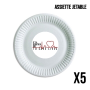 Pack de 5 assiettes jetable Beautiful Day to save life