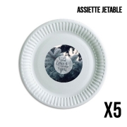 Pack de 5 assiettes jetable Because of You