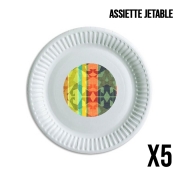 Pack de 5 assiettes jetable colourful design