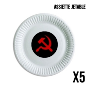 Pack de 5 assiettes jetable Communiste faucille et marteau