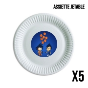 Pack de 5 assiettes jetable Crystal Balloons