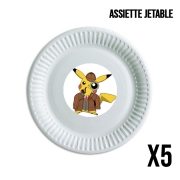 Pack de 5 assiettes jetable Detective Pikachu x Sherlock