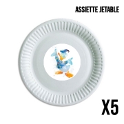 Pack de 5 assiettes jetable Donald Duck Watercolor Art