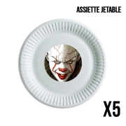 Pack de 5 assiettes jetable Evil Clown 