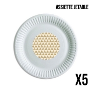 Pack de 5 assiettes jetable Glitter Triangles in Gold