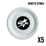 Pack de 5 assiettes jetable Handball Live